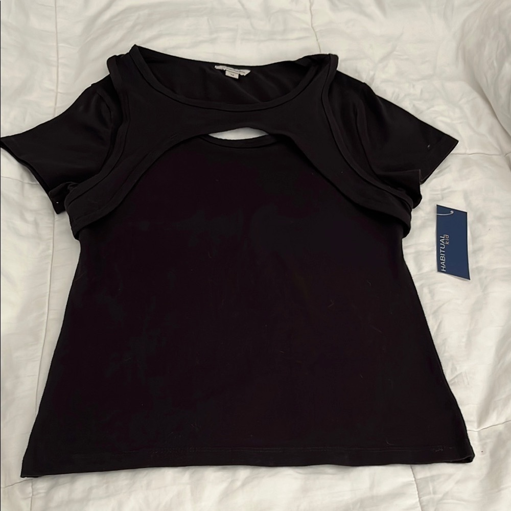 Habitual Black  Cut Out Tee
